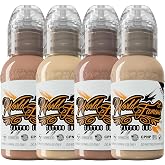 World Famous Tattoo Ink Skintone 4 Count Set, (1 fl oz Each) | 0
