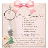 Retirement Gift For Woman, Keychain For Friend, Coworker, Teacher, Nurse | Made With 3 Types Of Genuine Stone Beads And Stainless Steel Ring, Lightweight 2.43 Inch Keychain, Includes Sentimental Card