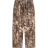 Burtell Casual Wide Leg Camo Pants for Women Baggy Elastic High Waist Fleece Sweatpants Maple Leaf Drawstring Lounge Pants