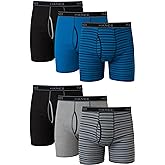 Hanes mens Underwear Boxer Briefs Pack, Cool & Breathable Cotton Moisture-wicking Underwear for Men, No Ride Up