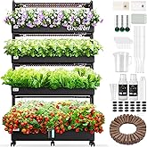 Growell Large Hydroponics Growing System Kit, 120 Pods Vertical Hydroponic Garden with 2 Light Modes Grow Light, Auto Circulating Water System, 48L Indoor Gardening System for Herb Vegetable Fruit