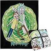 RICK AND MORTY Fleece Blanket Super Soft Blanket Throw Bed Accessories 150 x 130 Sofa Throw Bed Blankets Gifts for Him (Green/Black)