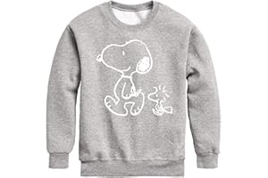 HYBRID APPAREL - Peanuts - I'll Follow You - Snoopy & Woodstock - Toddler & Youth Crewneck Fleece Sweatshirt