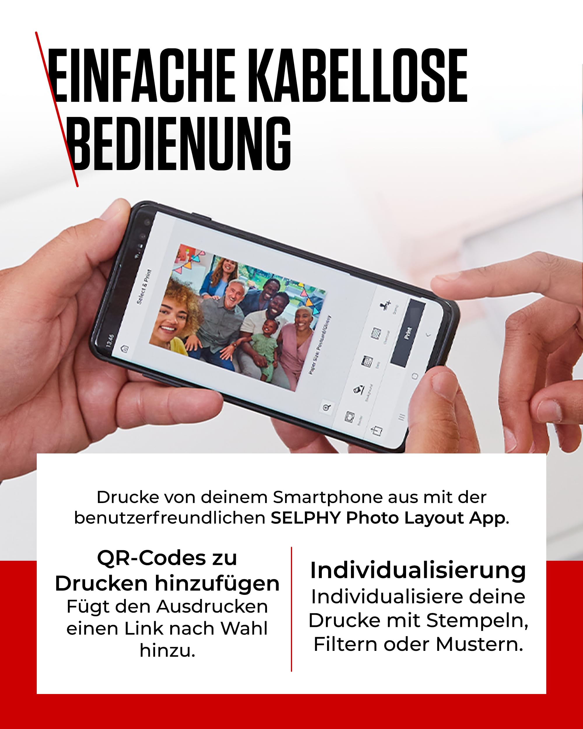 Canon SELPHY CP1500 Mini Fotodrucker mobil tragbar unterwegs (bis Postkartengröße 10x15cm, WLAN, Handy, kabellos, Thermosublimation, App, farbstabil 100 Jahre) weiß [ohne Farbband/Papier, ohne Akku] 5