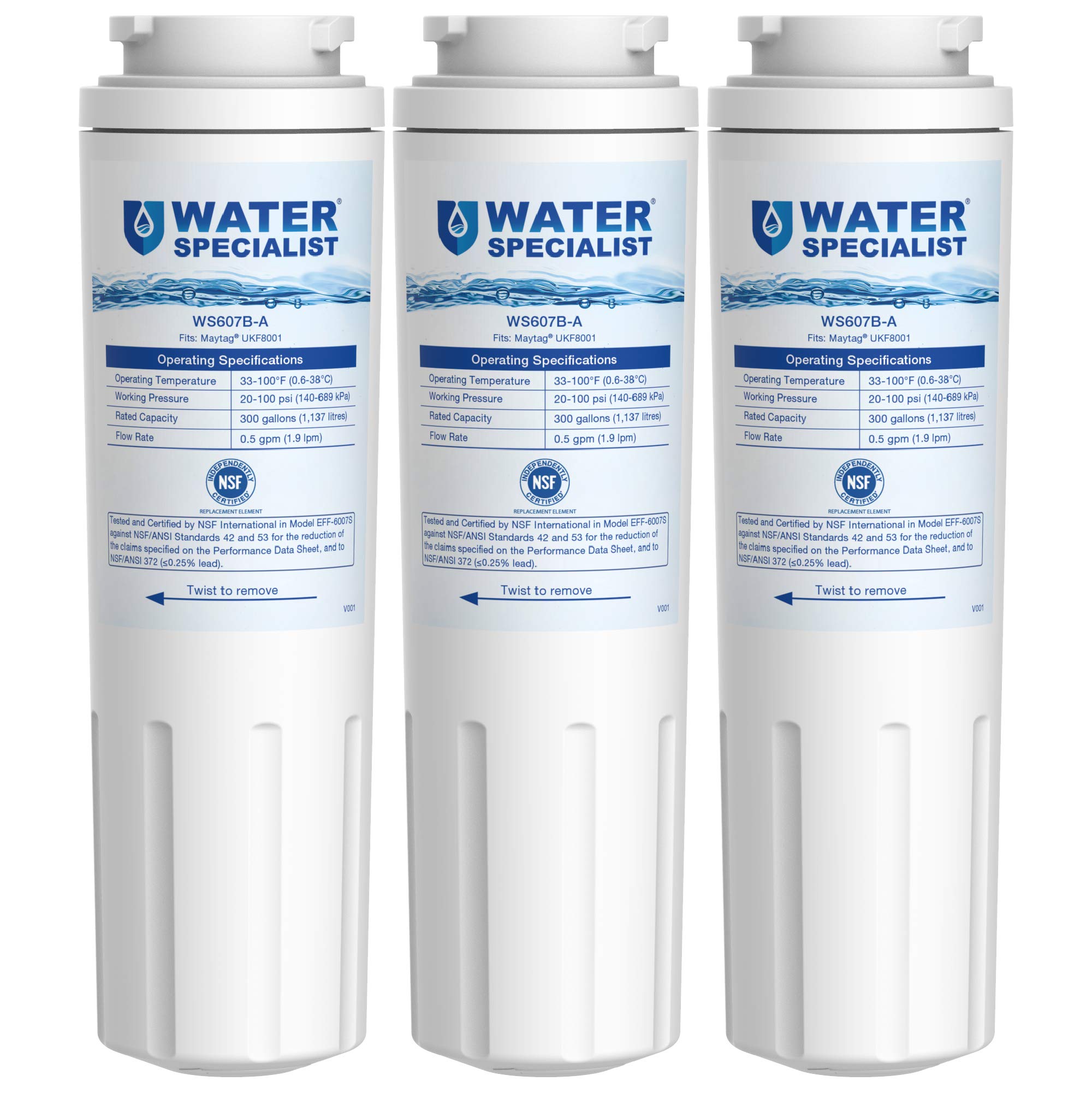 3Pcs Refrigerator Water Filter, Whirlpool EDR4RXD1 EveryDrop Filter 4