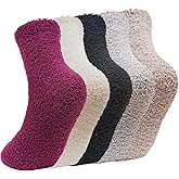 CaiDieNu Fuzzy Socks For Men: Fluffy Thick Warm Winter Soft Cozy Comfy Plush Fleece Sleep Home Cabin House Gift Socks 5 Pairs