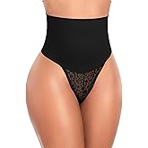 Werena Tummy Control Thong Shapewear for Women High Waist Body Shaper Panties Girdle Lace Shaping Underwear