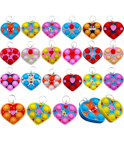 Amazon.com: Roaqua 100 packs Bulk heart expression Mini Pop Fidget