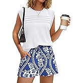 WIHOLL Two Piece Sets for Women Trendy Short Sets Beach Vacation Clothes Airport Travel Cruise Summer Outfits
