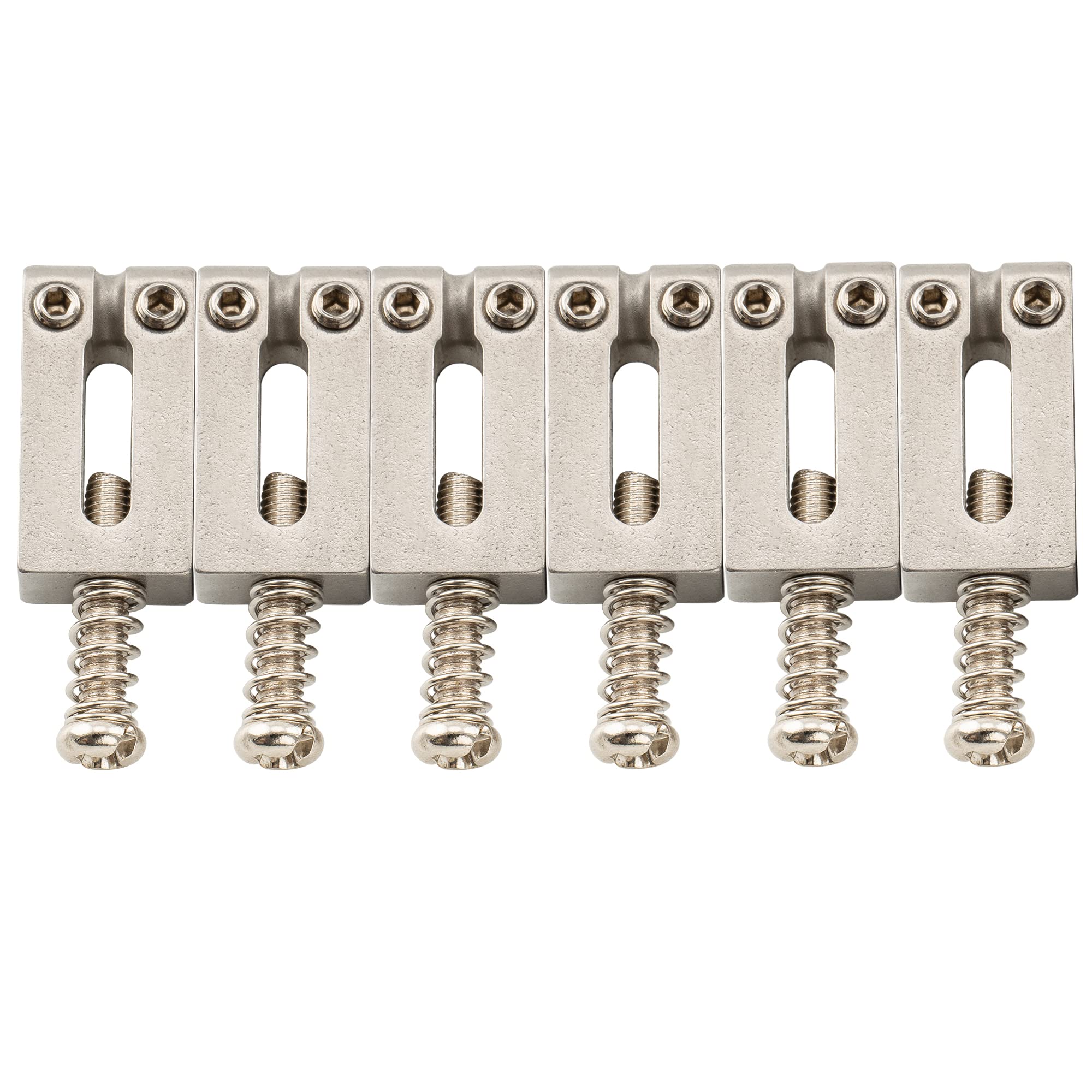 Musiclily Pro 10.5mm Stainless Steel Modern Guitar Tremolo Bridge Saddles for Strat Stratocaster Electric Guitar,Original Color (Set of 6)