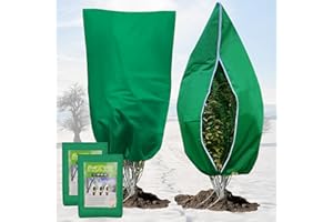 Lianxuia 2 Pack Green Plant Covers Freeze Protection, 47.2 x 70.8 Inch 2.4 oz/yd² Large Reusable Plant Frost Cloth Blanket, T