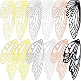 COLIGREE 48pcs Butterfly Wing Charms Hollow Colorful Filigree Butterfly Pendants for DIY Earrings Necklaces Jewelry Making Accessories