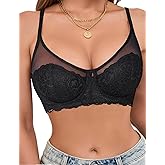 Avidlove Bralettes for Women Underwire Lace Floral Crossover Bra T-Shirt Everyday Bra Lingerie