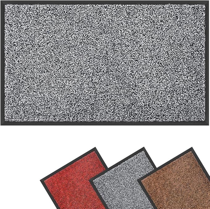 Mibao Dirt Trapper Door Mat for Indoor&outdoor,60x90cm,Grey Black