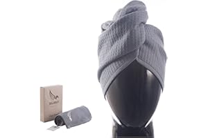 SELARUS 100% Turkish Cotton Hair Towel Wrap for Women,Non Microfiber,400-GSM(Grams per Square Metre),AntiFrizz,Hair Plop Waff