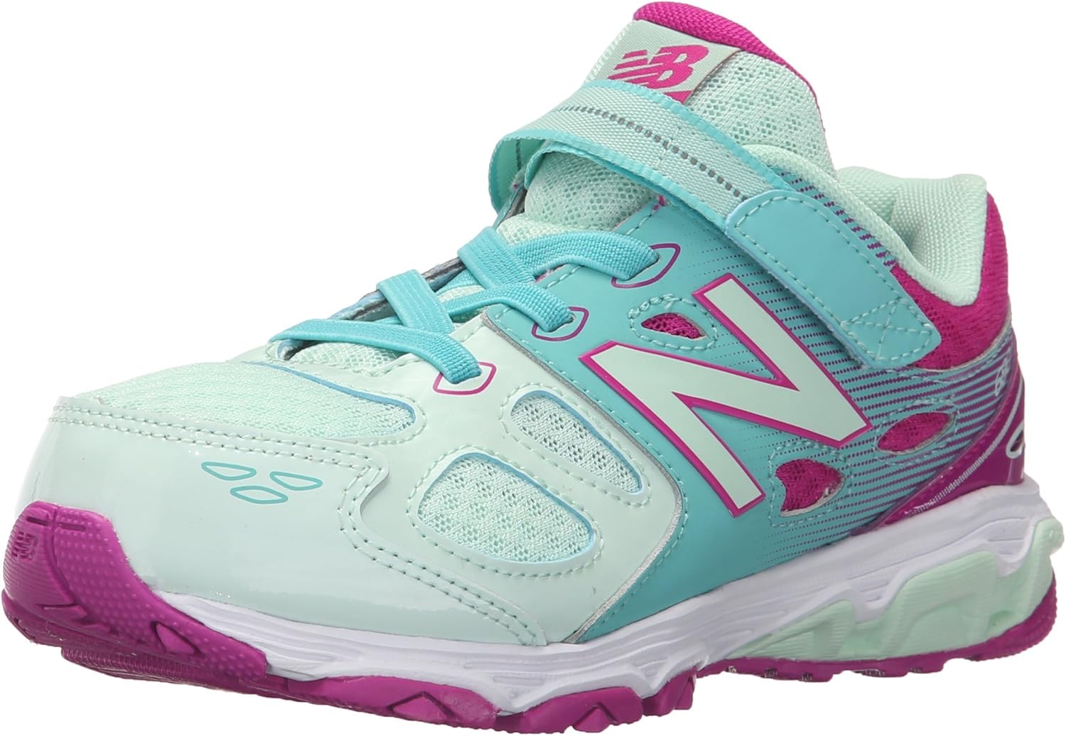 New Balance KA680 Youth Running Shoe (Little Kid/Big Kid), Green/Purple