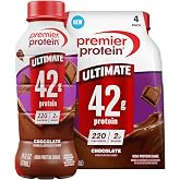 Premier Protein ULTIMATE 42g High Protein Shake, Chocolate, 4 Pack | 220 Calories, 2g Sugar, 24 Vitamins &amp; Minerals, Supports Muscle Health, Gluten-Free, Protein Snack, 14 oz