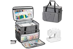 BAGSFY Large Sewing Machine Carrying Case, Sewing Machine Bag, Travel Tote Bag Compatible with Brother, Singer, Bernina & Standard Size Sewing Machines.
