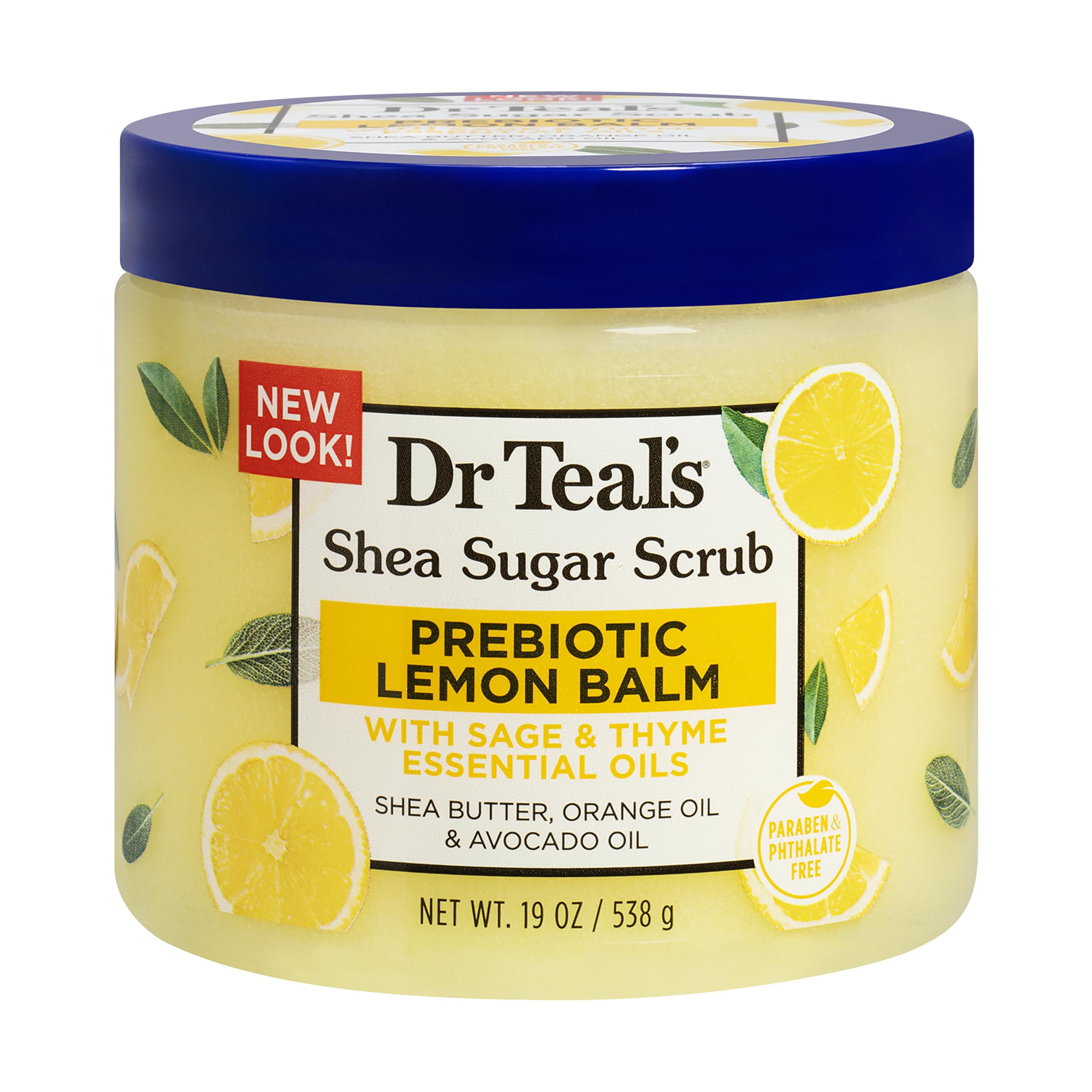 Dr Teal's Shea Sugar Scrub Prebiotic Lemon Balm 538Gm
