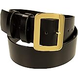 Nohma LeatherSanta Claus Belt, 2.5" Wide Leather Belt, Brass Buckle, Pirate Belt, Amish Handmade