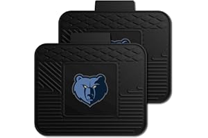 FANMATS 12376 NBA Memphis Grizzlies Back Row Utility Car Mats - 2 Piece Set, 14in. x 17in., All Weather Protection, Universal Fit, Deep Resevoir Design, Molded Team Logo