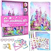 Souroyea DIY Journal Kit for Girls, Journal Set for Tween Girls, Christmas Day & Birthday‘s Gifts for 7 8 9 10 11 12 13 14 Year Old Girl, Stationery Set, Scrapbook & Diary Supplies Set (Pink)