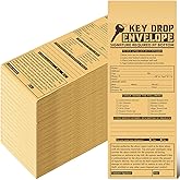 Geyee 500 Pcs Drop Key Envelopes Auto Shop Repair Service Drop Box Self Adhesive Envelopes for Auto Repair Shops and Mechanics Kraft 4.125 x 9.5 Inches(Classic)