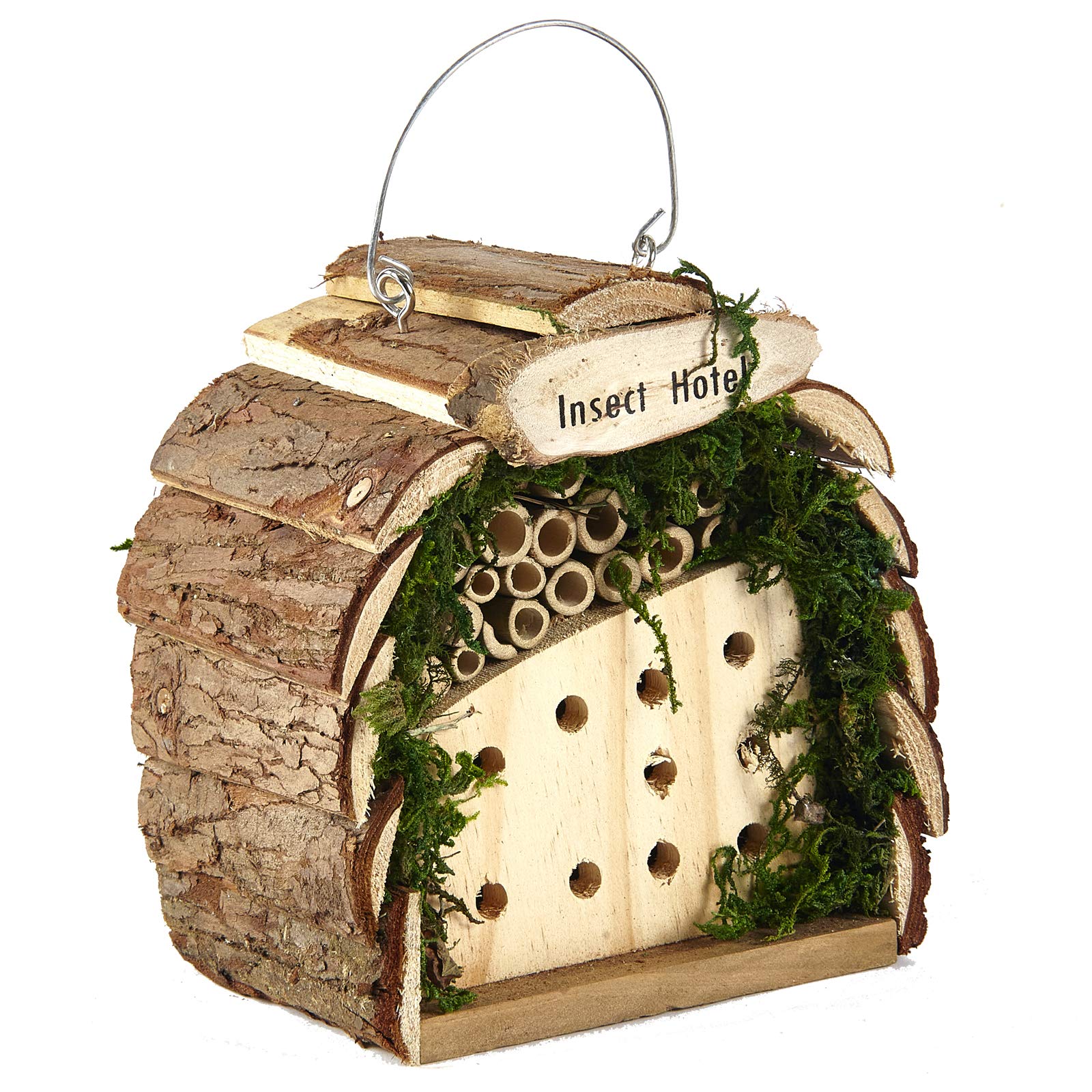 Wooden Insect & Bee Hotel House Natural Wood Hanging Garden Decoration