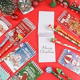 SULOLI 16PCS Kids Christmas Xmas Pencils Erasers Mini Notepads Set view 6