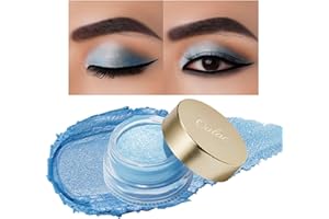 Oulac Blue Cream Eyeshadow also for Highlighter Large Capacity Highly Pigmented Eye Shadow Waterproof &Long Lasting with Moisturizing Formula. Shimmer Glitter Eye Makeup. 0.42 oz.(02)