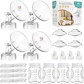 Pump Parts 4PCS Replacement Kit for Spectra S1/S2/S9 Plus/Synergy Gold – Includes 18mm Flanges, Duckbill Valves, Backflow Protectors, Tubes & Bottles (Not Original Accessories)