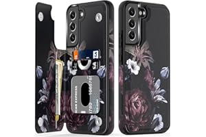 LETO Galaxy S23 Case,Luxury Flip Folio Leather Wallet Case Cover with Fashion Designs for Girls Women,Card Slots Kickstand,Protective Phone Case for Samsung Galaxy S23 6.1" Wine RED Flowers