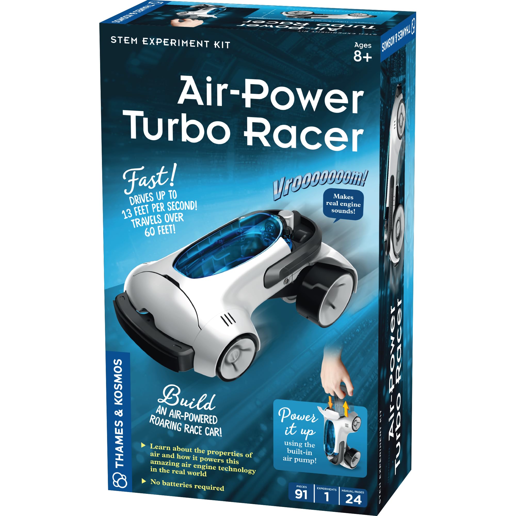 Photo 1 of Thames & Kosmos Air-Power Turbo Racer STEM Experiment Kit | Build a Race Car with Air-Powered Engine, No Batteries Required, Travels 60 Feet, 9mph, Durable Parts for Lengthy Play, Explore Clean Energy