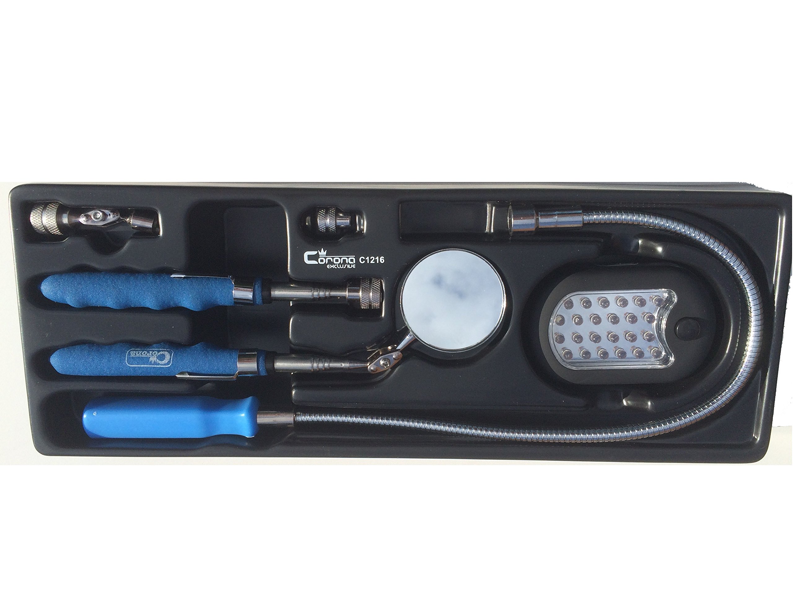 RICHMANN Magnetic Telescopic and Flexible Pick up Tool and Mirror Torch Set 6 pcs (C1216)