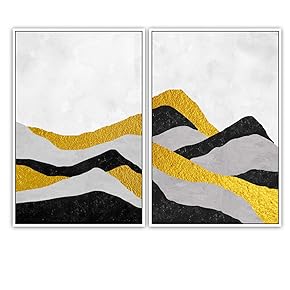 SIGNWIN 2 Piece Framed Canvas Wall Art Minimalism...