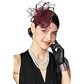 BABEYOND Fascinators Hats for Women - Tea Party Kentucky Fascinator Derby Church Pillbox Hat 50s Cocktail Headband for Party