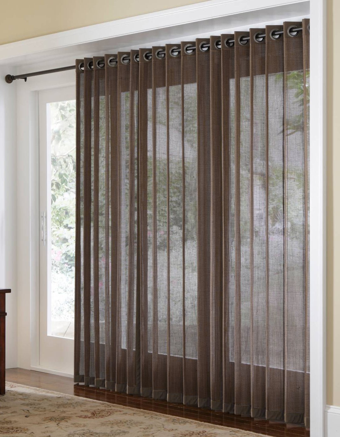 Bamboo Grommet Top Panels For Sliding Glass Doors And Large