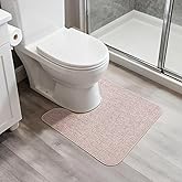 Bosap Toilet Rugs U Shaped Bathroom Rug,Machine Washable Non Slip Quick Dry Super Absorbent Ultra Thin Toilet Mats for Bathroom Toilet.Beige,1'8"x2'(20x24inch)