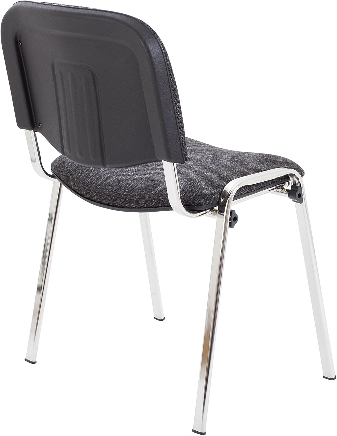 Office Hippo Heavy Duty Stackable Reception Chair, Chrome Frame, Fabric, Charcoal, Pack of 4 - Image 5