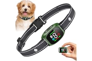 Dog Bark Collar, Bark Collar for Small Medium Dogs, Automatic No Shock Anti Barking Training Collar, Thunbest No Bark Collar with 8 Adjustable Sensitivity & Beep Vibration Modes Green