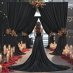 50ft x 10ft Wrinkle Free Black Wedding Backdrop