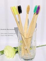 Goaycer Bamboo Toothbrushes 10 Pack Eco Friendly Medium Bristles view 2