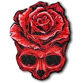 CHBROS Skull Rose Embroidered Patch Appliques Iron on Patches for Clothing Jackets T-Shirt Jeans Backpack...