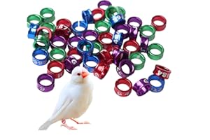 Naisfei Pack of 20 Bird Foot Rings, Inner Diameter Approx. 6 mm, Open Bird Ring, for Birds, Parrots, Pigeons, Chicks (Mixed C