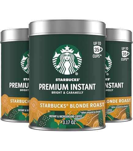 Amazon.com : Starbucks Premium Instant Coffee Medium Roast, 3 Tins
