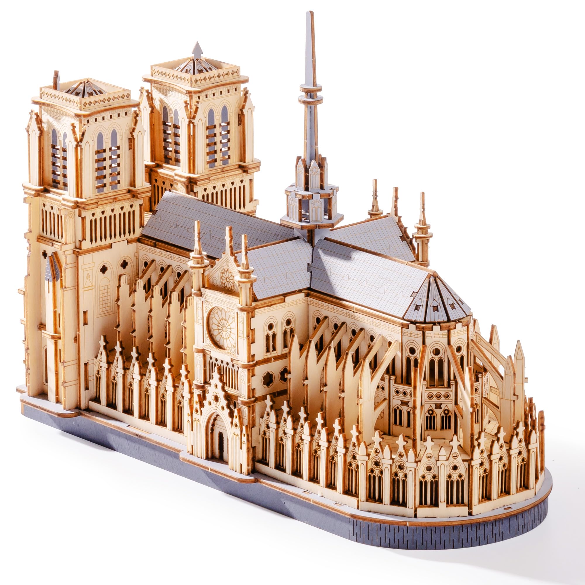 ROWOOD 3D Wooden Puzzle Notre Dame de Paris DIY Architecture Model Kit, Laser-Cut Gothic Building Kits for Adults and Teens Creative Home Decor Unique Gift for Women Men