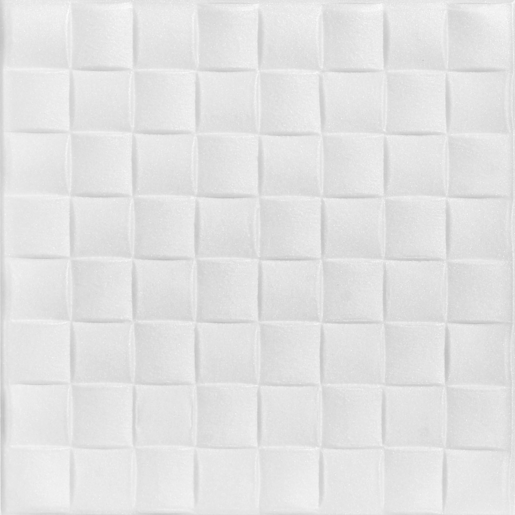 A la Maison Ceilings 816 Cobblestone - Styrofoam Ceiling Tile (Package of 8 Tiles), Plain White
