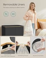 SONGMICS 200 L Laundry Basket with Lid 4-Section Large Hamper 78 x 38.5 x 70.5 view 5