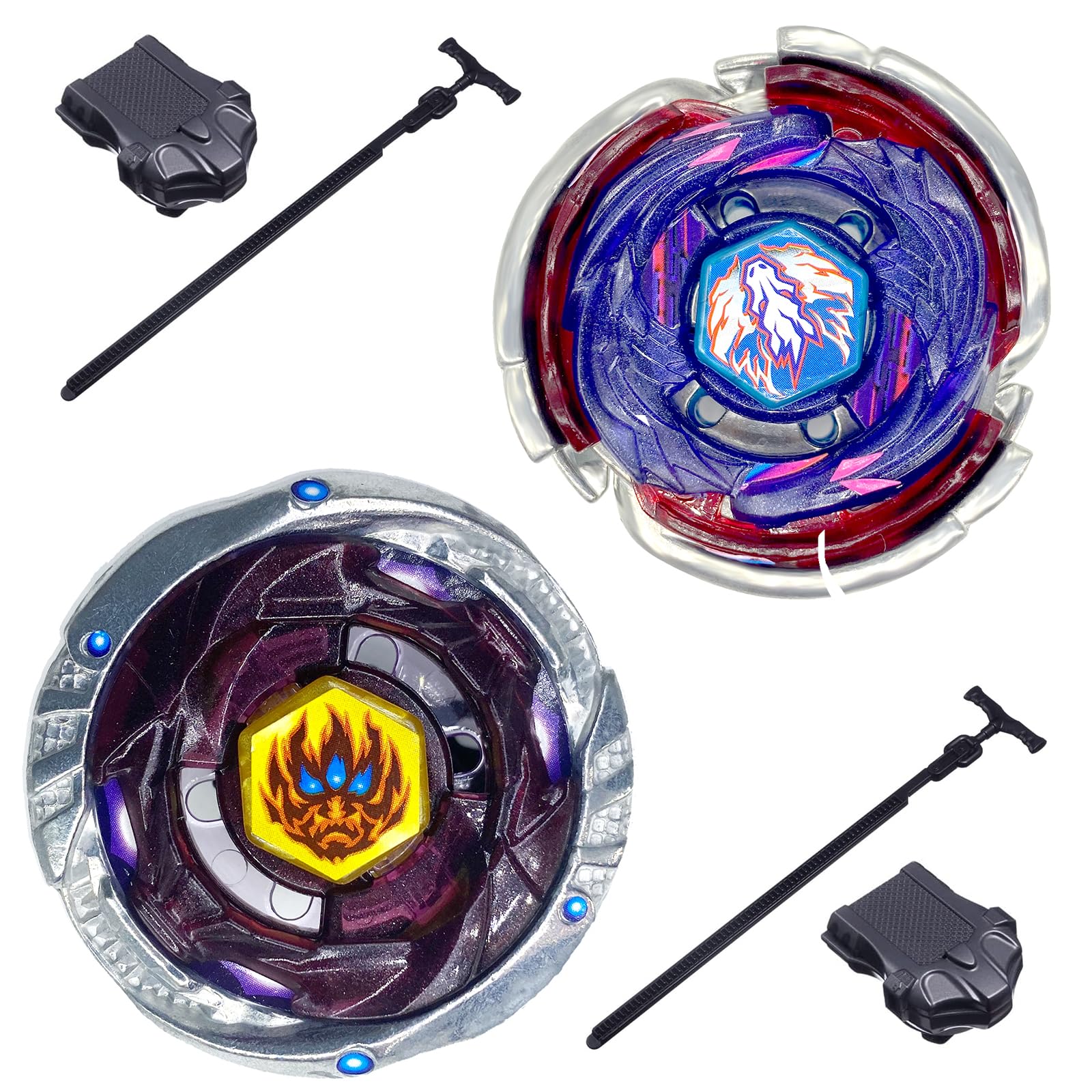 Wrpaulk Bey Battling Top Blade (BB-118 Phanton Orion B:D) &(BB-105 Big Bang Pegasis F:D) Metal Gyro Set with Launchers