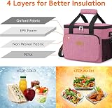 Lifewit Lunch Bag 9L Insulated Cooler Pink 12 Can Capacity 600D Oxford view 2